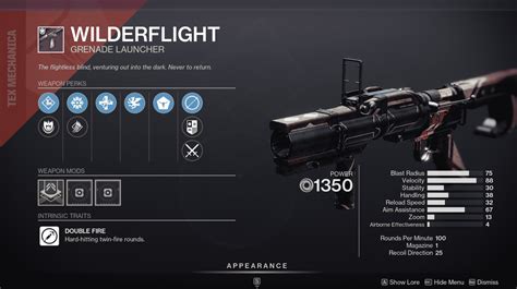 Destiny 2 Spire Of The Watcher Wilderflight Grenade Launcher Deltia