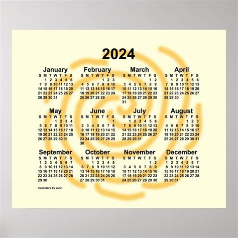 2024 Sunny Days Calendar By Janz Poster Zazzle