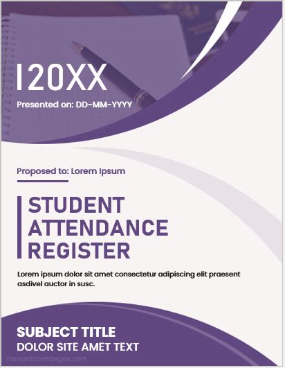 Student Attendance Register Cover Pages Download And Edit