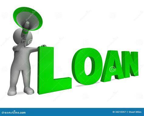 Loan Character Shows Bank Loans Mortgage Stock Illustration