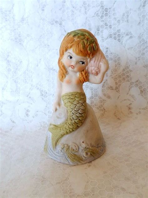 Vintage Mermaid Figurine Mermaid Bisque Bell Jasco Adorabelles 1979