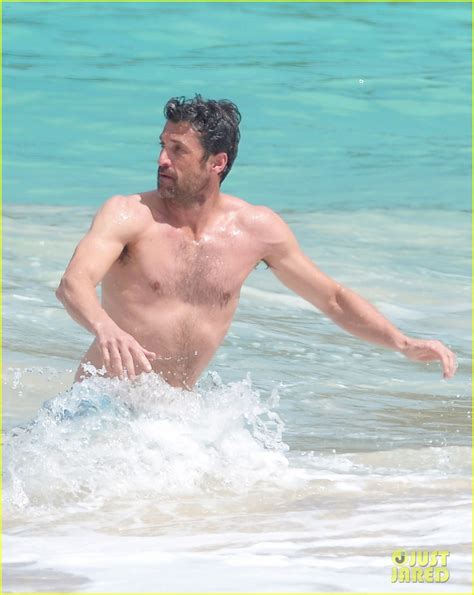 Shirtless Patrick Dempsey Continues His Beach Vacation With Wife Jillian Ph...
