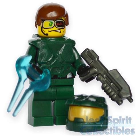 Lego Minifig With Custom Armor Halo Master Chief Dark Green Wsword