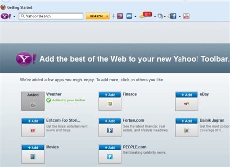 Yahoo Toolbar For Firefox To Preview News Emails Facebook Status