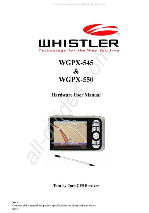 Whistler Wgpx 545 Hardware User Manual Pdf Download Manualslib