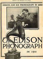 Image result for Edison patented a music player (the phonograph).
