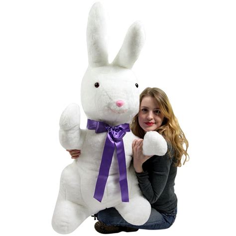 American Made Giant Stuffed Bunny White Soft 42 Inch Big Plush Rabbit