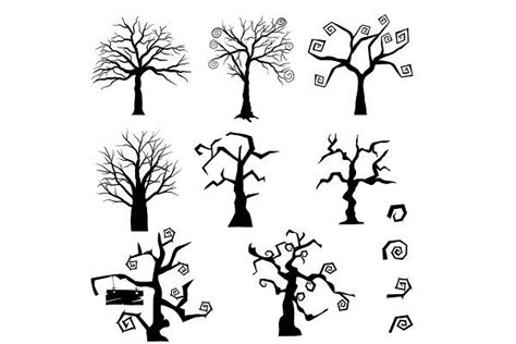 Gothic Trees Set Tree Graphic Graphic Halloween Design