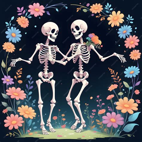 Premium Ai Image Skeleton Couple Clipart