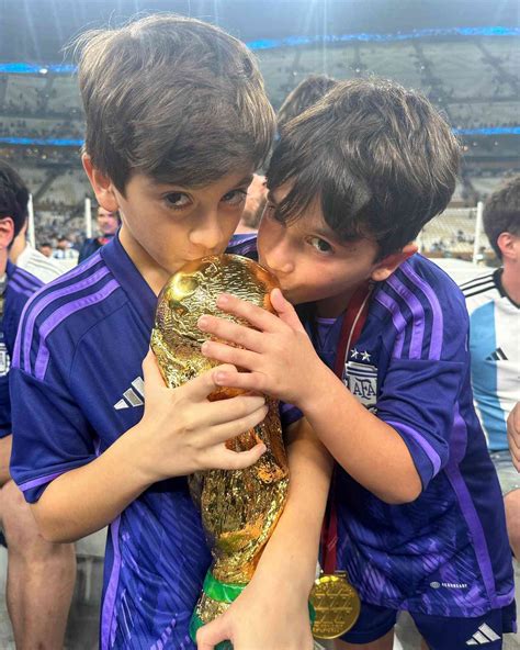 Lionel Messi Celebrates 2022 World Cup Win With Sons Embrace