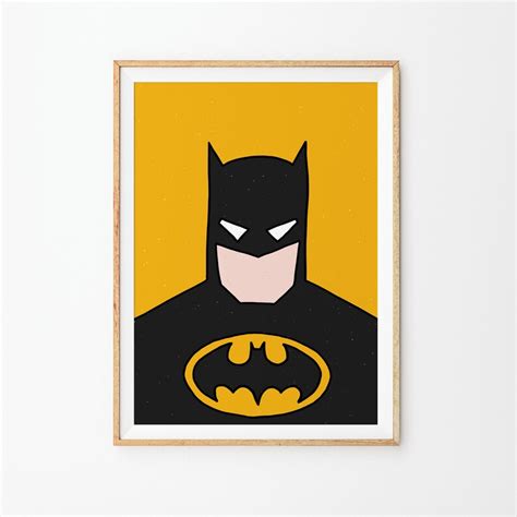 Batman Print Superhero Printable Art Printable Interior Etsy