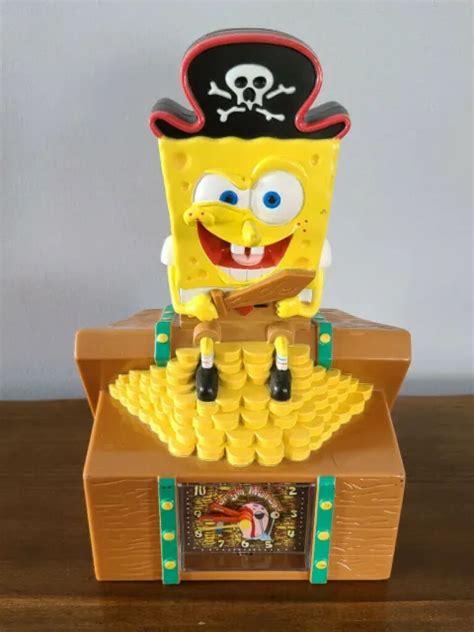 Spongebob Squarepants Pirate Treasure Chest Alarm Clock Bank ~ Ex Cond 15 00 Picclick
