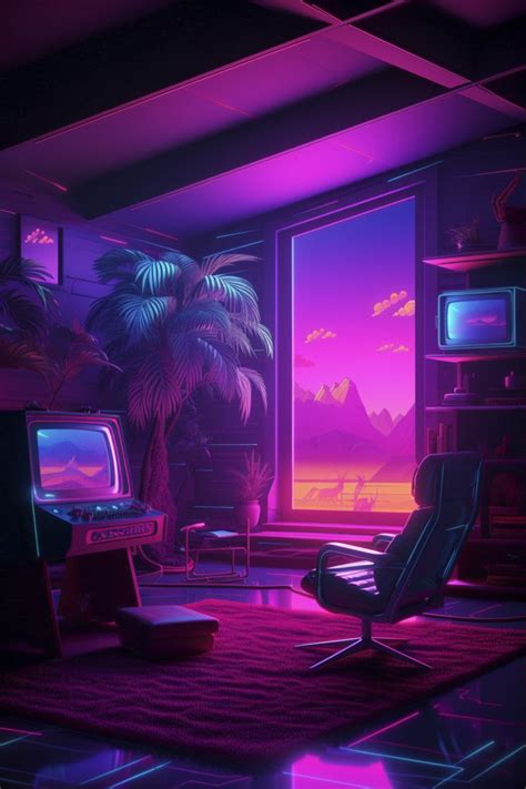 Chill Synthwave Relax Room Art Print
