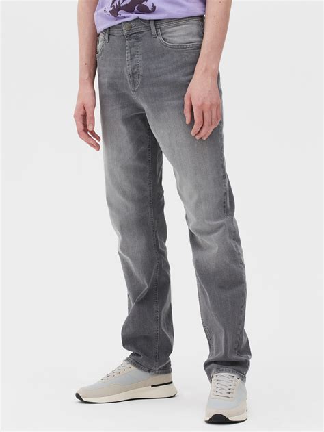 Mens Grey Relaxed Straight Leg Jeans Primark