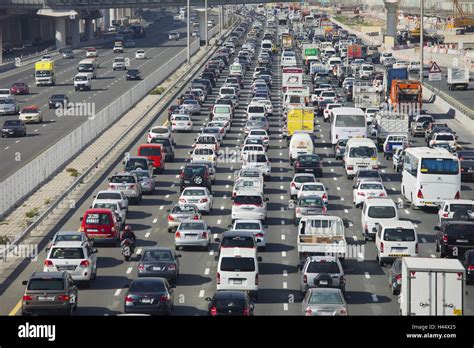 United Arab Emirates Dubai Sheik Zayed Road Street Scene Traffic