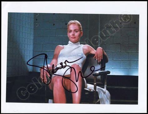 Lot Sharon Stone 1992 Signed Photos Depicting Infamous Scene From Basic Instinct