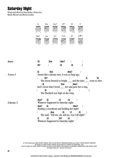 Eagles Guitar Chords And Lyrics