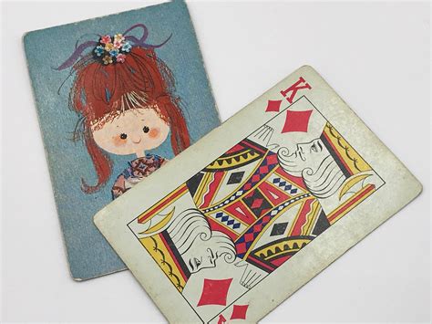 Swap Card Blue Mod Girl Single Swap Cards Set Of 2 Vintage Etsy