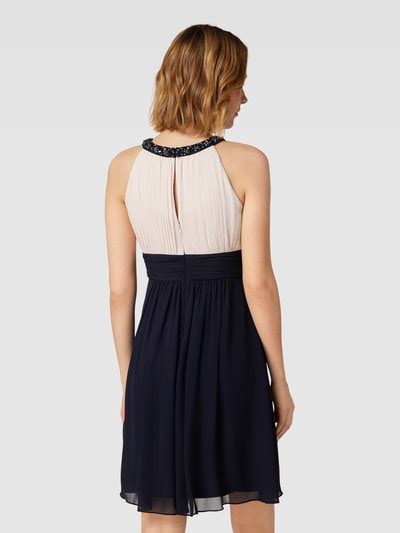 Jake S Cocktail Cocktailkleid Mit Gelegten Falten Marine Melange