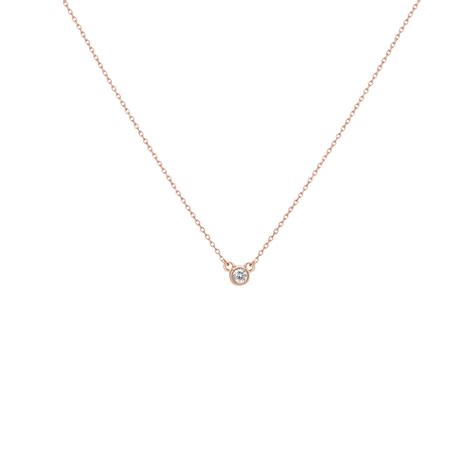 Aurate Diamond Bezel Necklace In Gold Pink Modesens