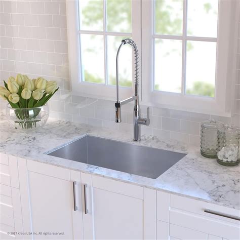 Home » home & kitchen » top 10 best stainless steel kitchen sinks. KRAUS Undermount Stainless Steel 32 in. Single Bowl ...