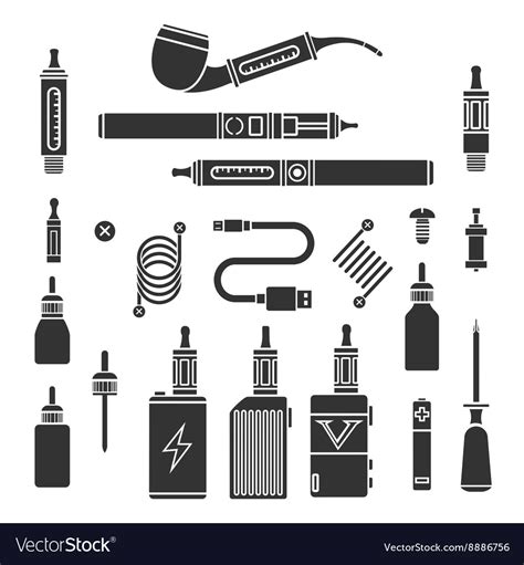Vaping Icons Royalty Free Vector Image Vectorstock