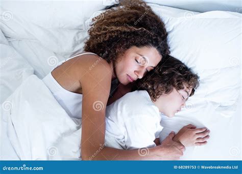 Mother And Son Sleeping Together Stock Image Image Of Affection