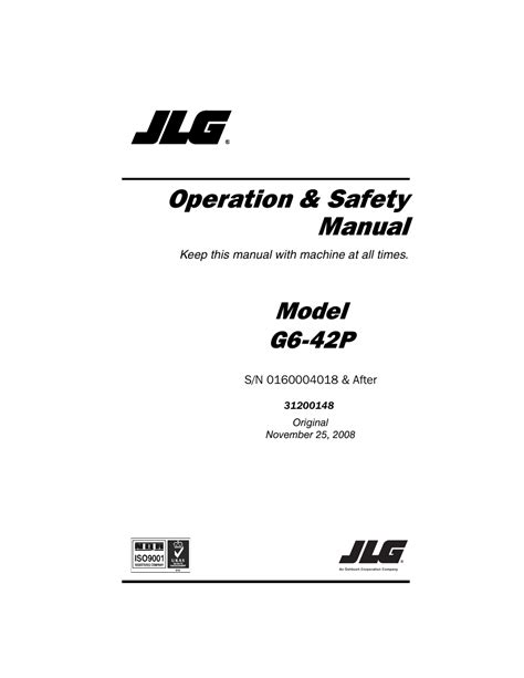 Jlg G6 42p Operator Manual User Manual 124 Pages