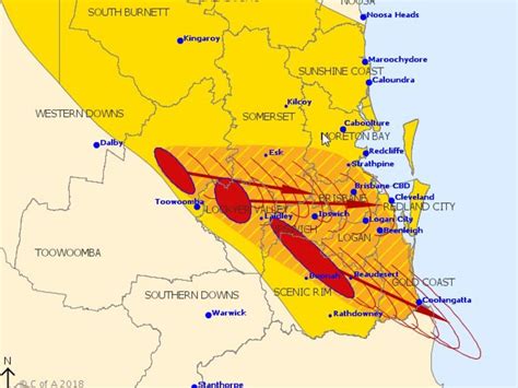 Qld Weather Forecast Severe Thunderstorm Warning Issued For Southeast