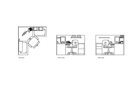 6×6 Ft Office Cubicle Autocad Block Free Cad Floor Plans