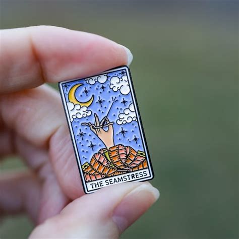 The Seamstress Tarot Card Enamel Pin Funny Crafter Sewing Etsy