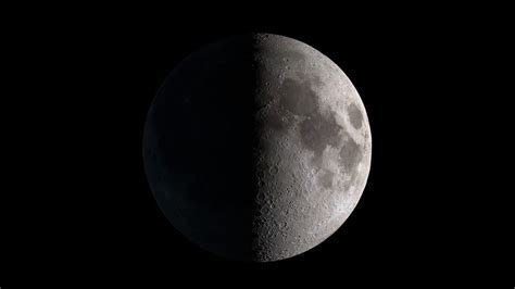 See The Moon Appear Half Lit During Its Closest First Quarter Phase Space