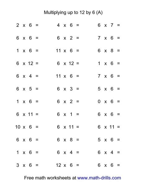 12 Multiplication Worksheet 3rd Grade