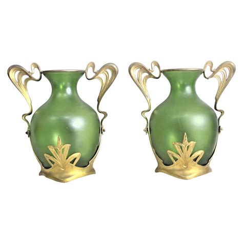 Pair Austrian Art Nouveau Vases For Sale At 1stdibs Austrian Vases