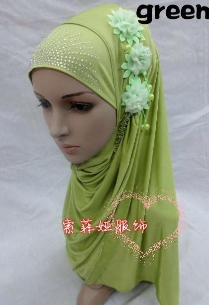 New Design Fashion Ice Silk Cotton Muslim Hijabs Headscarf With Pearl Flower For Women From