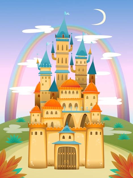 Premium Vector Cute Cartoon Castle Fairytale Cartoon Castle Fantasy
