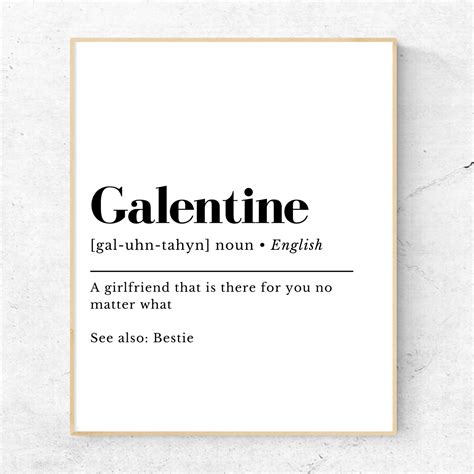 galentine definition art print valentines t printable etsy