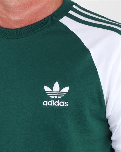 Adidas Originals 3 Stripes T Shirt Collegiate Greenteeraglanretrocotton