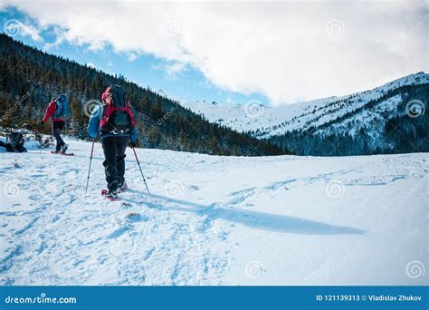 Two Climbers Are In The Mountains Stock Image Image Of Extreme