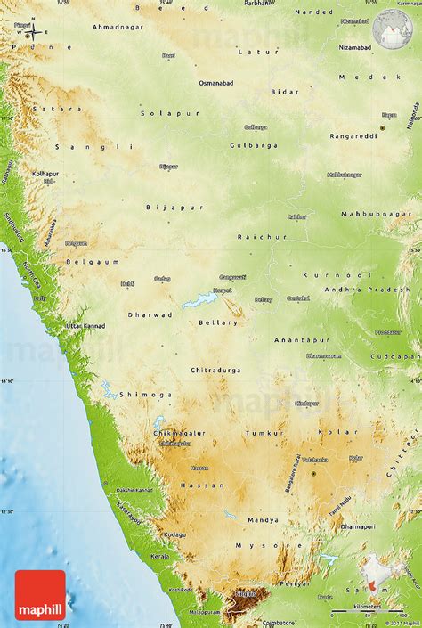 Physical Map Of Karnataka