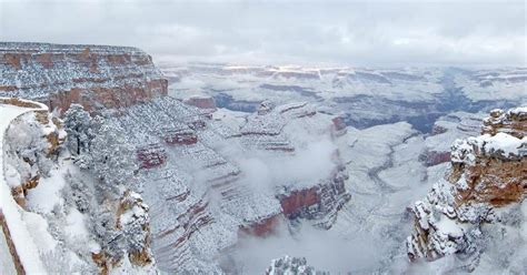 Grand Canyon Enters New Year Covered In Snow