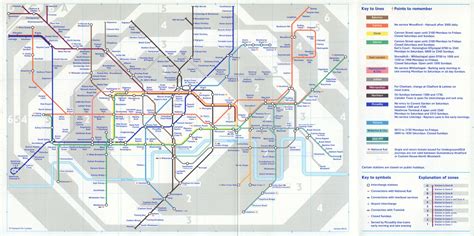 London Underground Tube Map Fare Zones Shown December 2002 Old Vintage