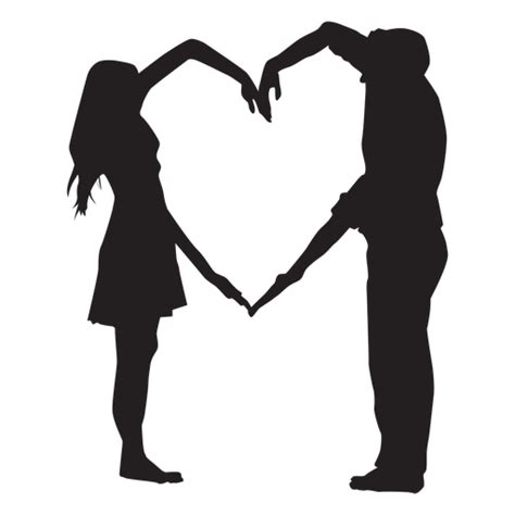 Couple Heart Shape Arms Silhouette Png Image Download As Svg Vector