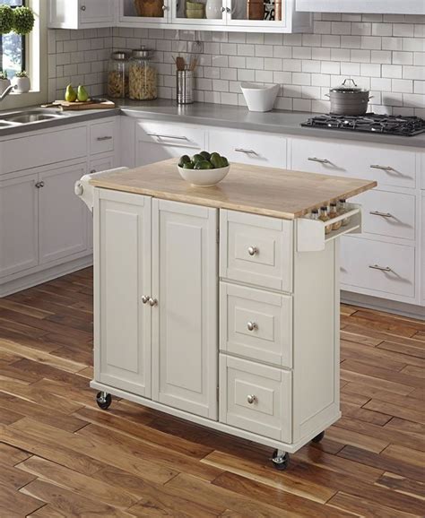 Home Styles Liberty Kitchen Cart With Wood Top Macys