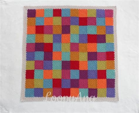 Crochet Patchwork Blanket Multicolour Granny By LoopyAngCrochet