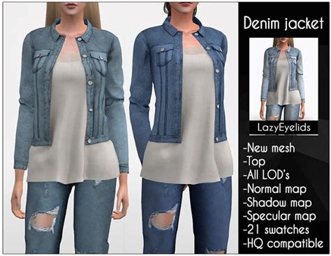 Sims 4 Cc Denim Jacket Симы Одежда Симс 4