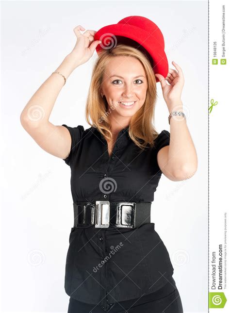 Pretty Girl With Red Hat Royalty Free Stock Image Image