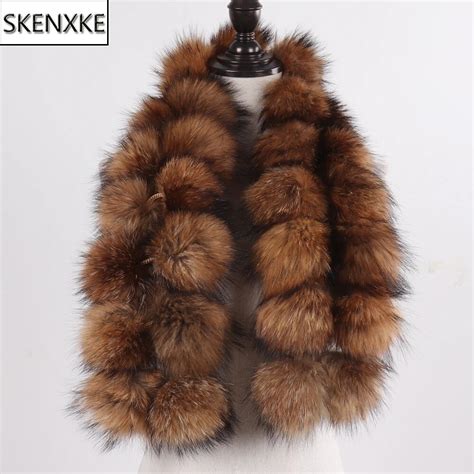 2022 New Style Fashion Pompoms Lady Real Raccoon Fur Scarves Women