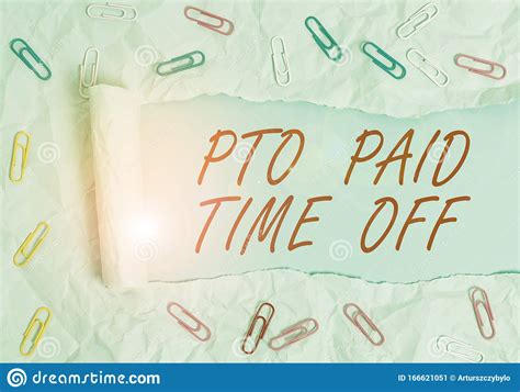 Text Sign Showing Pto Paid Time Off Conceptual Photo Employer Grants