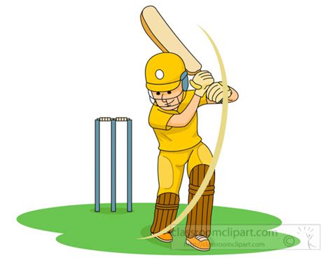 Cricket Clipart Batsman Prepares To Hit Ball Playing Cricket Clipart
